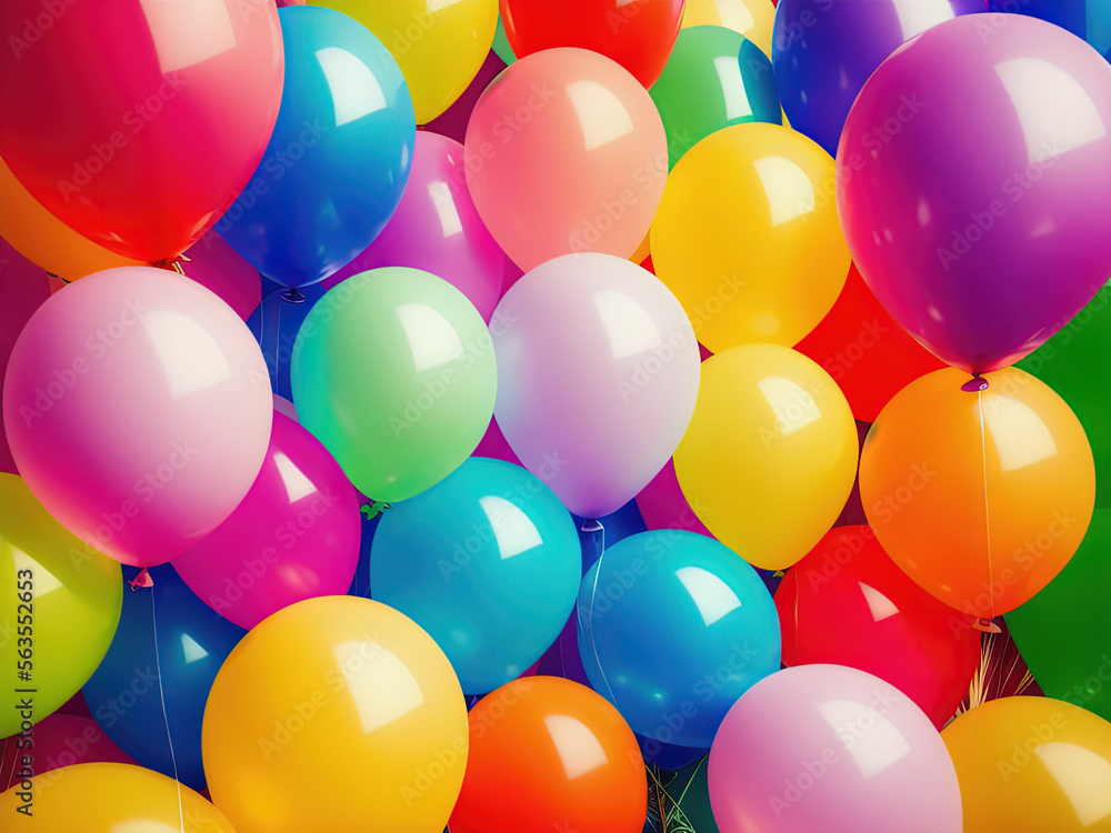 Many colorful balloons. Generative AI Many colorful balloons. Generative AI