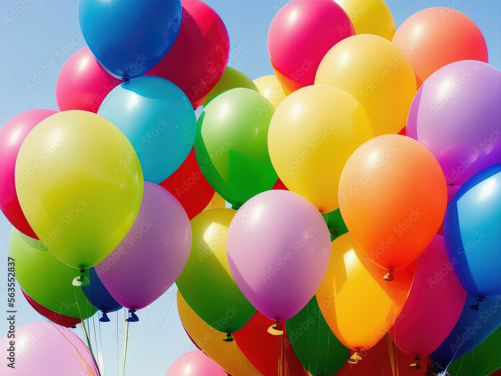 Many colorful balloons. Generative AI Many colorful balloons. Generative AI