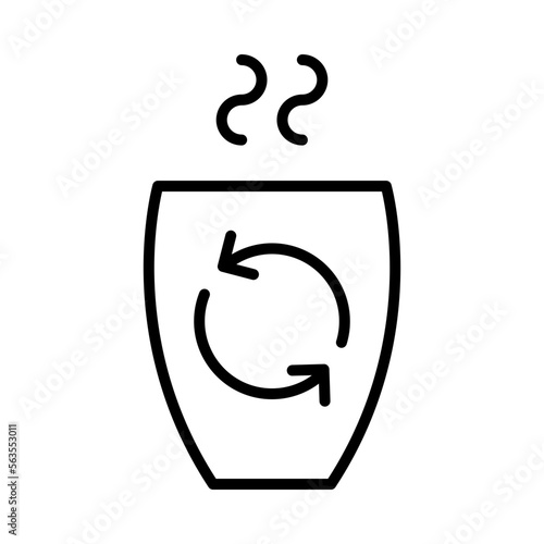 Keep-Cup Isolated Silhouette Solid Line Icon with keep-cup, cafe, coffee, drink, hot-drink, take-away Infographic Simple Vector Illustration