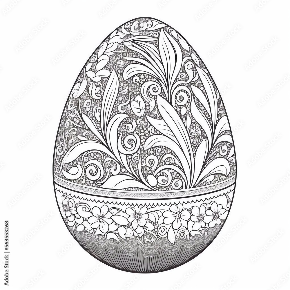 Osterei zum Ausmalen, made by AI-AI-Art Stock Illustration | Adobe Stock