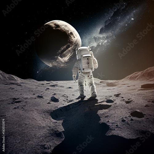Astronaut walking in space, generative ai