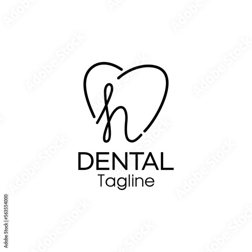 letter h dental logo design