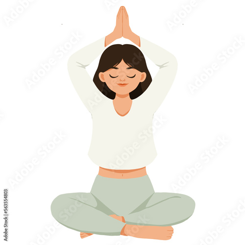 Meditation Girl clipart, Meditation Clipart, Yoga Clipart, Woman Meditate,