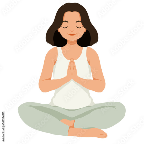 Meditation Girl clipart, Meditation Clipart, Yoga Clipart, Woman Meditate,