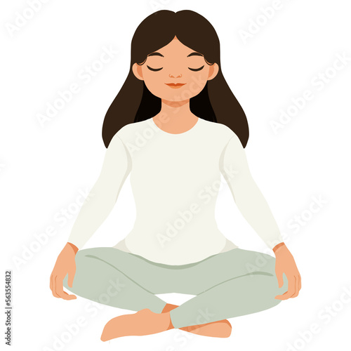 Meditation Girl clipart, Meditation Clipart, Yoga Clipart, Woman Meditate,