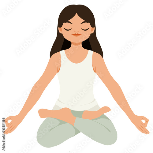 Meditation Girl clipart, Meditation Clipart, Yoga Clipart, Woman Meditate,