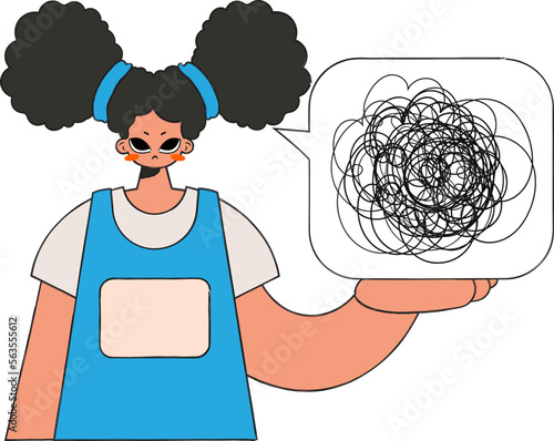 The woman shows that his thoughts are confused. A person consumed by a sense of hopelessness and despair.