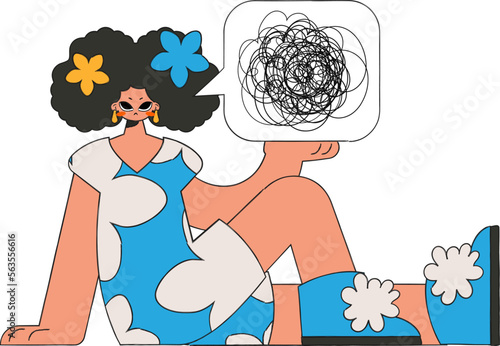 The woman shows that he is trying to understand something. A person consumed by a sense of hopelessness and despair.