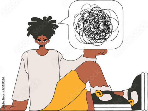The man shows that he has a mess in his head. A person consumed by a sense of hopelessness and despair.