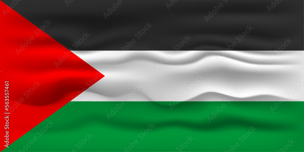 Waving flag of the country Palestine. Vector illustration. Waving flag of the country Palestine. Vector illustration.