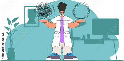 Help concept A person consumed by a sense of hopelessness and despair. The psychologist unpacks a tangle of thoughts.