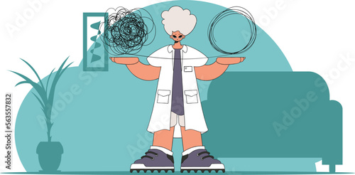 Help concept A person consumed by a sense of hopelessness and despair. The specialist unpacks the tangle of thoughts.