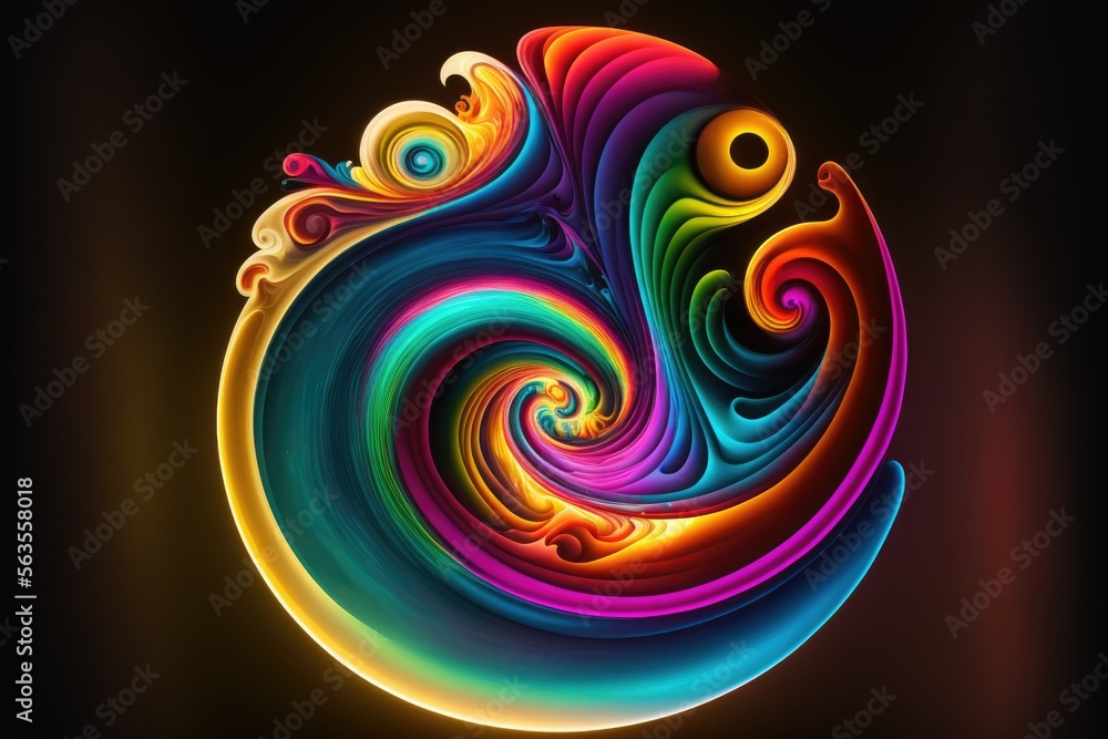 Colourful wave swirl design and background Colourful wave swirl design and background
