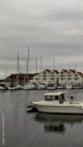 Vertical, a marina with boats and apartments, tananger photo