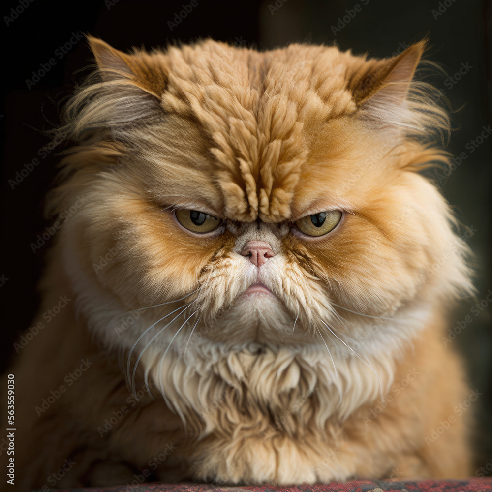 Portrait of an unhappy cat
