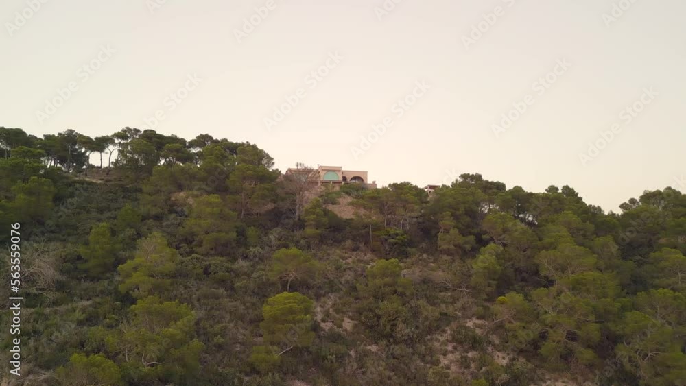 ibiza Luxury mountain real estate property. Spectacular aerial view flight drone ibiza Luxury mountain real estate property. Spectacular aerial view flight drone