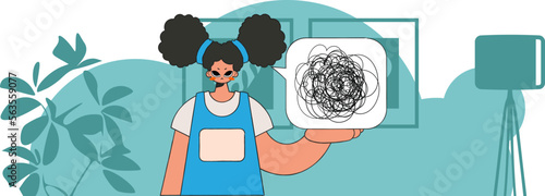 A person consumed by a sense of hopelessness and despair. The girl shows that he is confused.