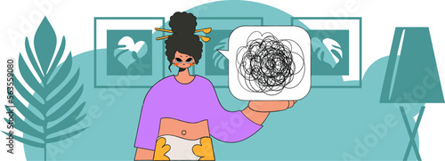 A person consumed by a sense of hopelessness and despair. The girl demonstrates that he is trying to understand something.