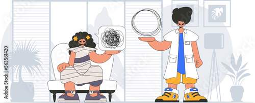 Topic Help A person consumed by a sense of hopelessness and despair. The psychologist unpacks a tangle of thoughts. The patient shows that his head is a mess.