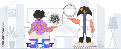 Topic Help A person consumed by a sense of hopelessness and despair. The specialist unpacks the tangle of thoughts. The patient shows that he is trying to unravel his confused thoughts.