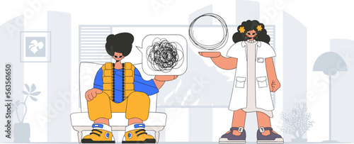 Topic Help A person consumed by a sense of hopelessness and despair. The specialist unpacks the tangle of thoughts. The patient shows lost in a sea of confusion of his thoughts.