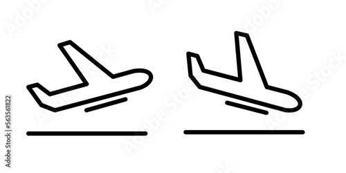 takeoff, landing, plane - vector icon