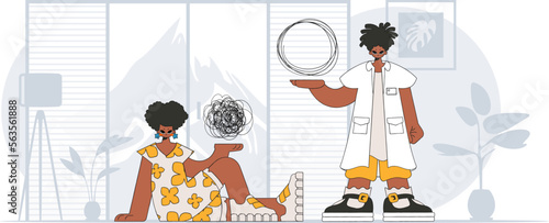 Topic Help A person consumed by a sense of hopelessness and despair. The doctor unpacks the tangle of thoughts. The patient shows that he is confused.