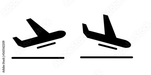 takeoff, landing, plane - vector icon