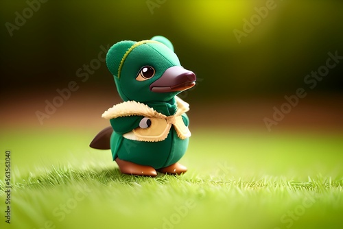 a cute platypus wearing a costume made with generative AI made with Generative AI