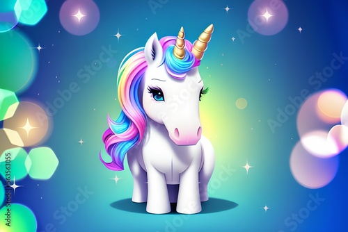 a unicorn with a colorful shiny background made with generative AI made with Generative AI