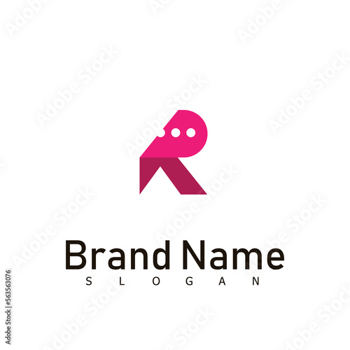 chat r logo letter creative design symbol