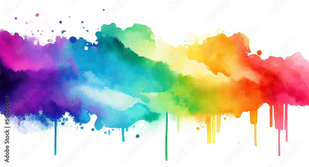 Fototapeta premium watercolor stripe iridescent rainbow. Generative AI