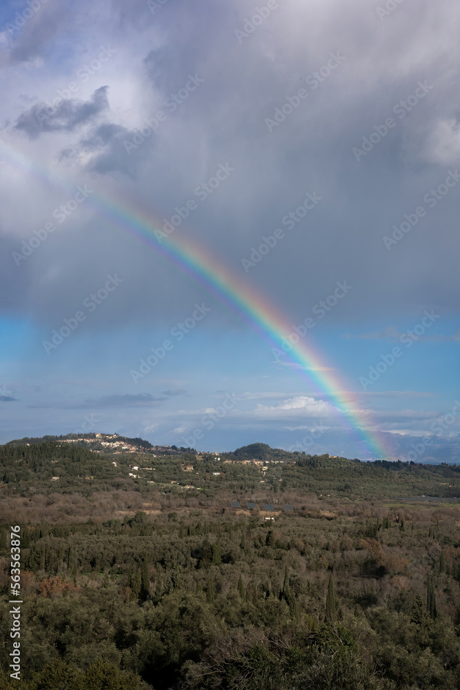 rainbow in north corfu island Greece