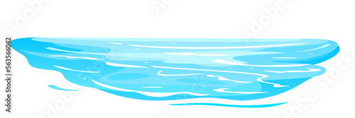 Blue sea waves of water on front view isolated illustration, waves on the beach clipart
