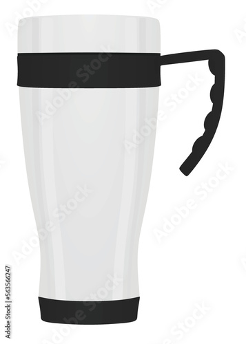 Metallic thermal mug. vector illustration