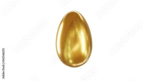 golden easter egg 3D rendering