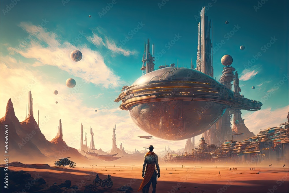 Wall art, wallpaper frame art, digital art style, comic style, outer