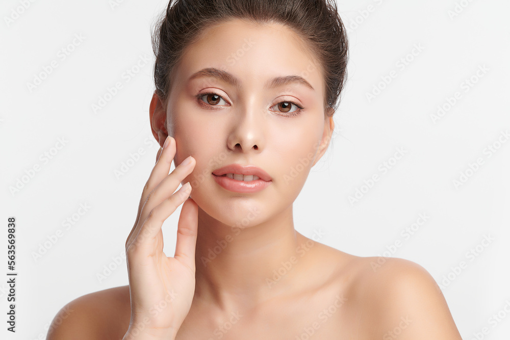 Beautiful young asian woman with clean fresh skin on white background, Face care, Facial treatment, Cosmetology, beauty and spa, Asian women portrait. Beautiful young asian woman with clean fresh skin on white background, Face care, Facial treatment, Cosmetology, beauty and spa, Asian women portrait.