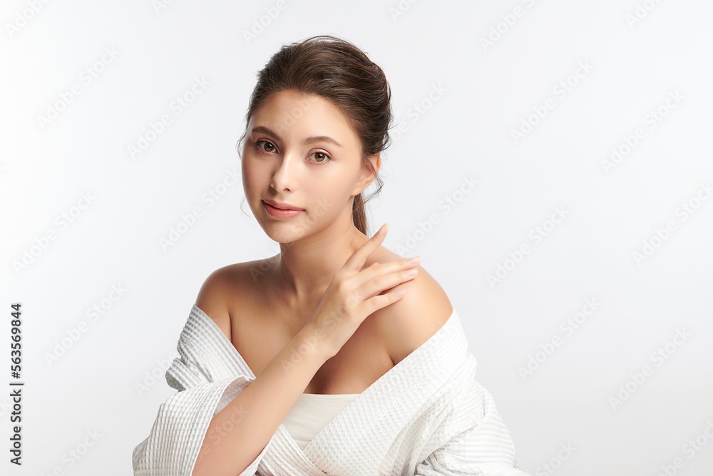 Beautiful young asian woman with clean fresh skin on white background, Face care, Facial treatment, Cosmetology, beauty and spa, Asian women portrait. Beautiful young asian woman with clean fresh skin on white background, Face care, Facial treatment, Cosmetology, beauty and spa, Asian women portrait.