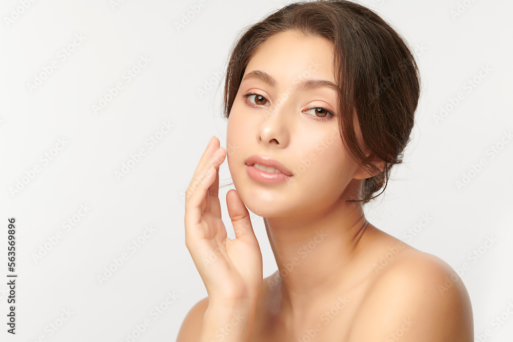Beautiful young asian woman with clean fresh skin on white background, Face care, Facial treatment, Cosmetology, beauty and spa, Asian women portrait. Beautiful young asian woman with clean fresh skin on white background, Face care, Facial treatment, Cosmetology, beauty and spa, Asian women portrait.