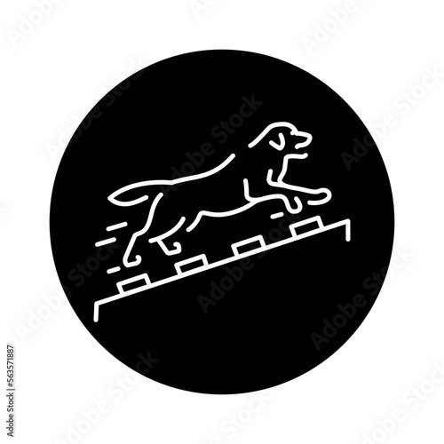 Pet sport agility color line icon. Dog training.