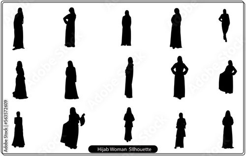 Muslim woman in hijab fashion silhouette