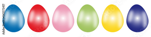Ostereier Banner mit Muster gestreift rot blau grün gelb gold silber lila freigestellt  Hintergrund transparent