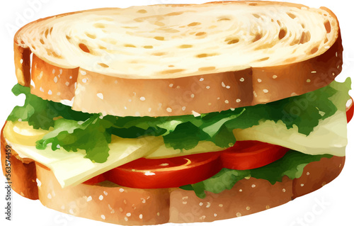 Sandwich Detailed Hand Drawn Illustration Vector Isolated