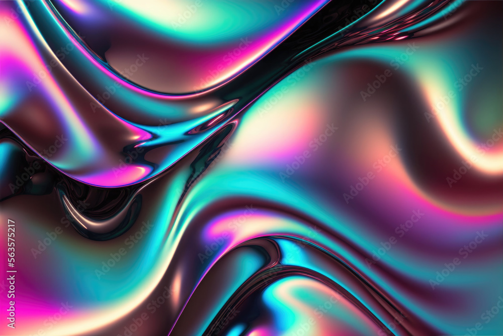 Holographic liquid background. Holograph color texture with foil effect.  Halographic iridescent backdrop. Pearlescent gradient for design prints.  Rainbow metal. Generative ai 23343434 Stock Photo at Vecteezy