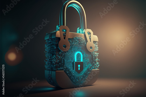 Konzept des Datenschutztes, gdpr, dsgvo, Schloss, Cybersecurity, Neon Glow, cyberhack, schutz, Schutz vor cyberkriminalität,