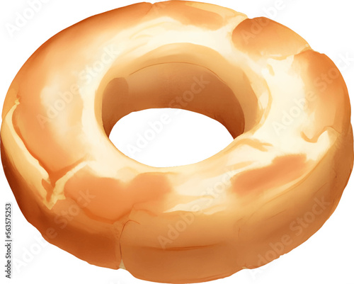 Delicious Bagel Detailed Hand Drawn Illustration Vector Isolated