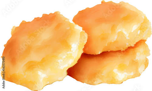 Chicken Nuggets Detailed Hand Drawn Illustration Vector Isolated