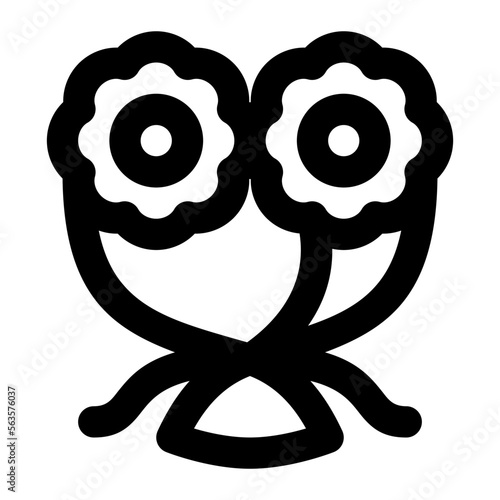 Bouquet line style icon vector design and illustration template