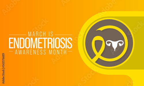 Endometriosis awareness month is observed every year in March, is a painful condition where endometrial tissue grows outside the uterus. Vector illustration